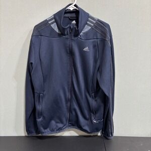 Adidas ClimaLite Navy Blue Full Zip Track Jacket Athletic Training Men's Size L